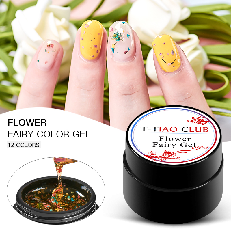 

T-TIAO CLUB DIY Natural Dried Flower Fairy Nail Gel Polish Floral Soak Off Manicure UV Nail Art Gel Glue, Ss00422