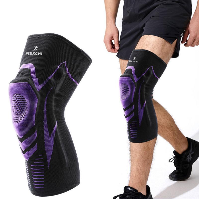 

Basketball Knee Pads with Support Silicon Padded Elastic Non-slip Patella Brace Kneepad for Fitness Gear Protector Tennis, 1pcs grey