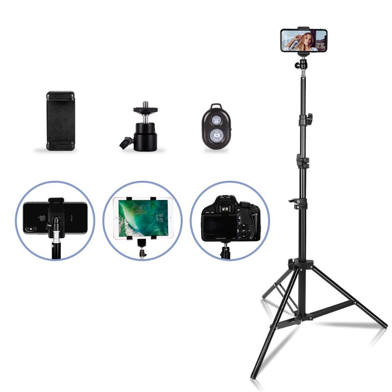 

Universal Portable Tripod For Phone & Camera Flexible Selfie Tripod Stand With Bluetooth Remote Control & Holder For Phone
