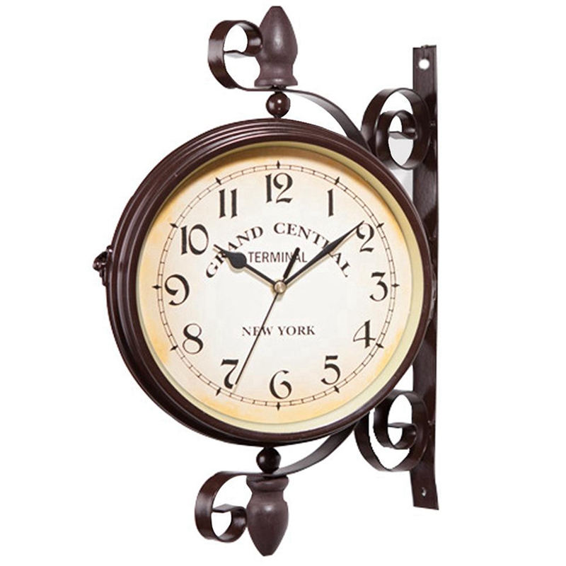 

New Watch European Retro Style Clock Innovative Fashion Double-Sided Wall Clock Wall Modern Design