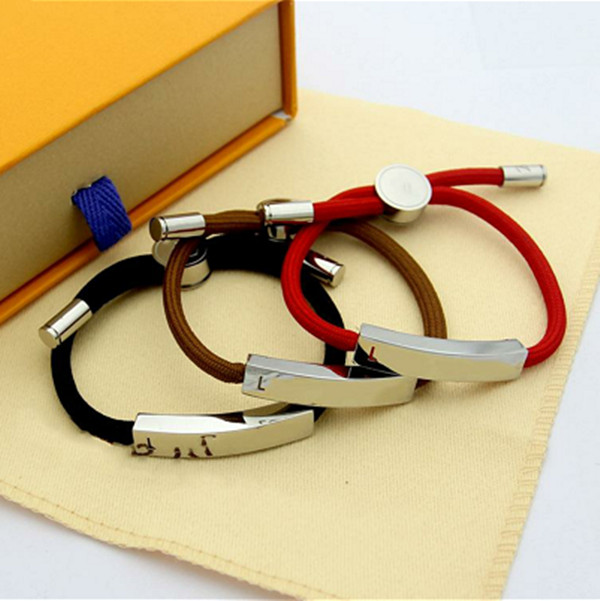 

High quality bracelet black coffee red bracelet design bracelet titanium steel couple models bracelets fashion jewelry supply