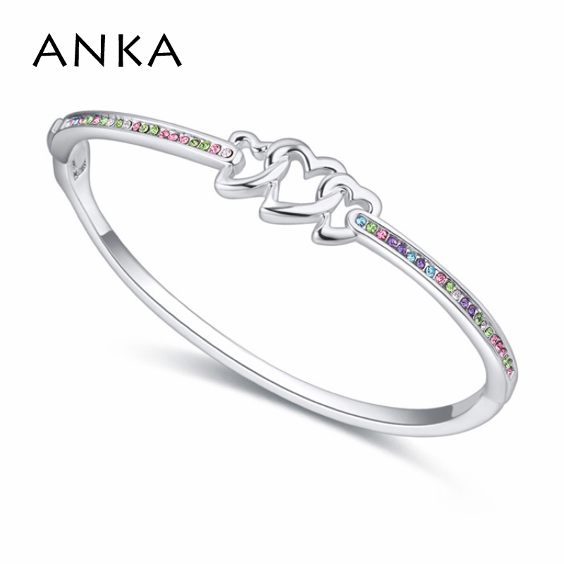 

Hot Fashion Heart Bangles crystal Pave Setting Bracelets Women Jewelry #115984