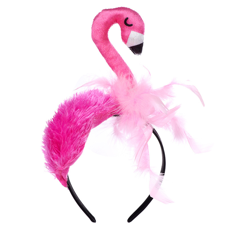 

Cute Female Hair Hoop Flamingo Party Head Hoop Multipurpose Headwear Hair Accessories for Girls Woman