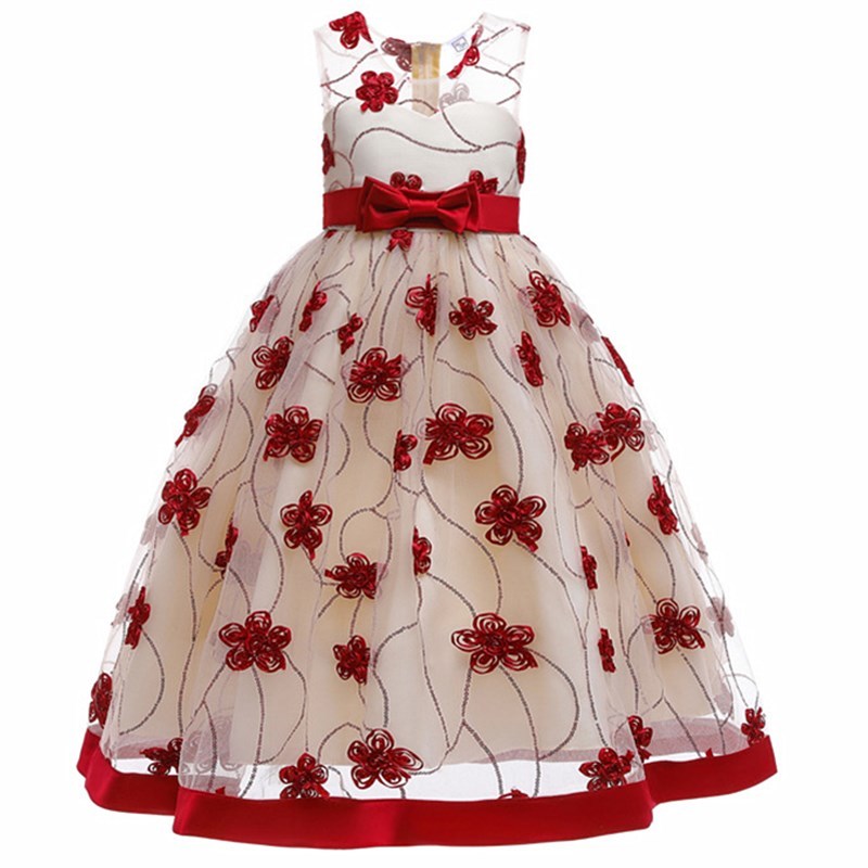 

Kids costume Sequin Flower Girls Dress for Wedding Evening Princess Party Pageant Long Gown Kids Dresses for Girls Clothes, As picture2