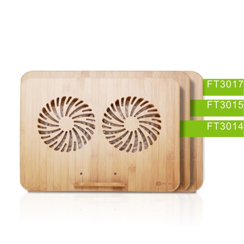 

14 15.6 17 inch Laptop Bamboo Wood Cooler Base Heatsink Bracket with Double Fan Cooling Pad for Air Pro