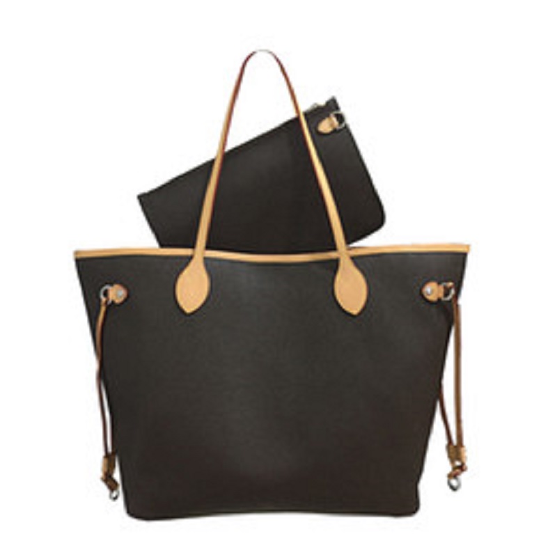 

TOP PU 4 colors lattice 2pcs set Top quality Women handbag handbag ladies Waist bags handbag high quality lady clutch purse shoulder bags, Brown grid