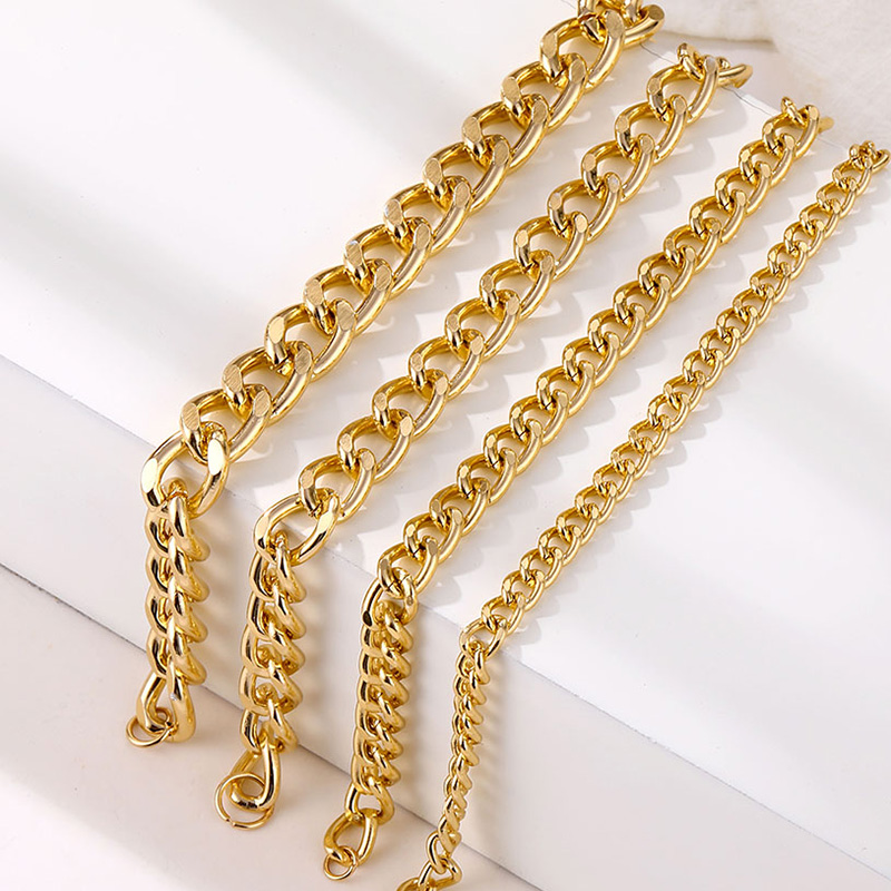 

FNIO Boho Punk Heavy Metal Chunky Chain Bracelet Bangle For Women Men Classic Simple Gold Link Chains Bracelets Fashion Jewelry