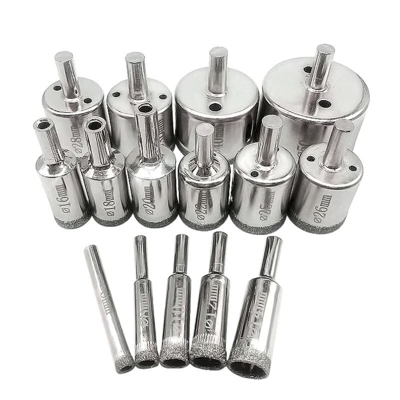 

16PCS 4-83mm Drill Chuck Vacuum Base Sucker with 6-50mm Diamond Coated Glass Drill Bit Fit Tile Glass Hole Saw Openings Locator