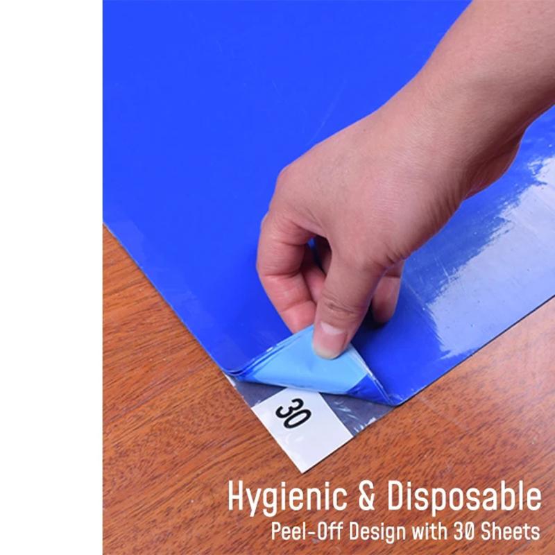 

2PCDS Dust-free purification sticky mat Peeling Pad Can Tear Free Dust-Free Purification Sticky Pad 45*60cm g4, Blue