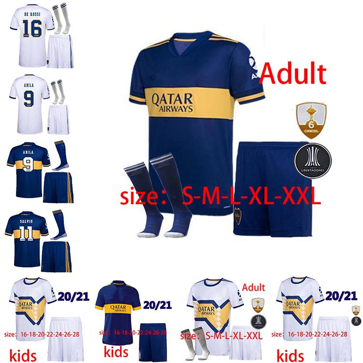 

New 2020 Boca Juniors Soccer Jerseys Home Away 20 21 Boca Adult Jersey GAGO CARLITOS DE ROSSI TEVEZ PAVON Kids Kit Socks Football Shirts New, Black