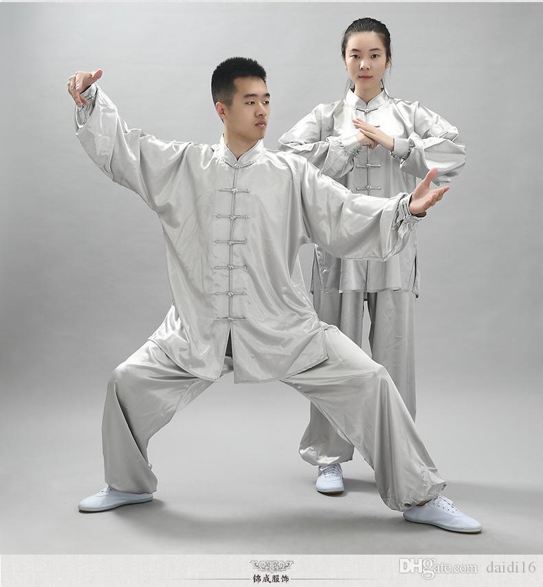 

NEW Unisex Wushu Clothing Martial Arts Faux Kung Fu Suit Men Tai Chi Uniform Taijiquan Costume Wing Chun Wushu Performance Clothing, Grey