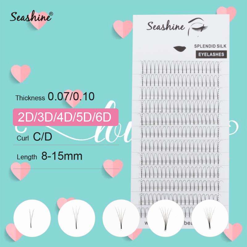 

Seashine Luxury 2D/3D/4D/5D/6D Long Stem Volume Eyelash Extensions Handmade Synthetic Lashes Premade Fans Eyelash Extension