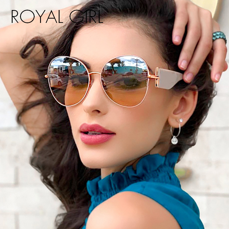 

ROYAL GIRL Fashion Round Oversized Sunglasses Women Vintage Big Frame Brand Design Sun Glasses New Female Gradient Eyewear Ss647