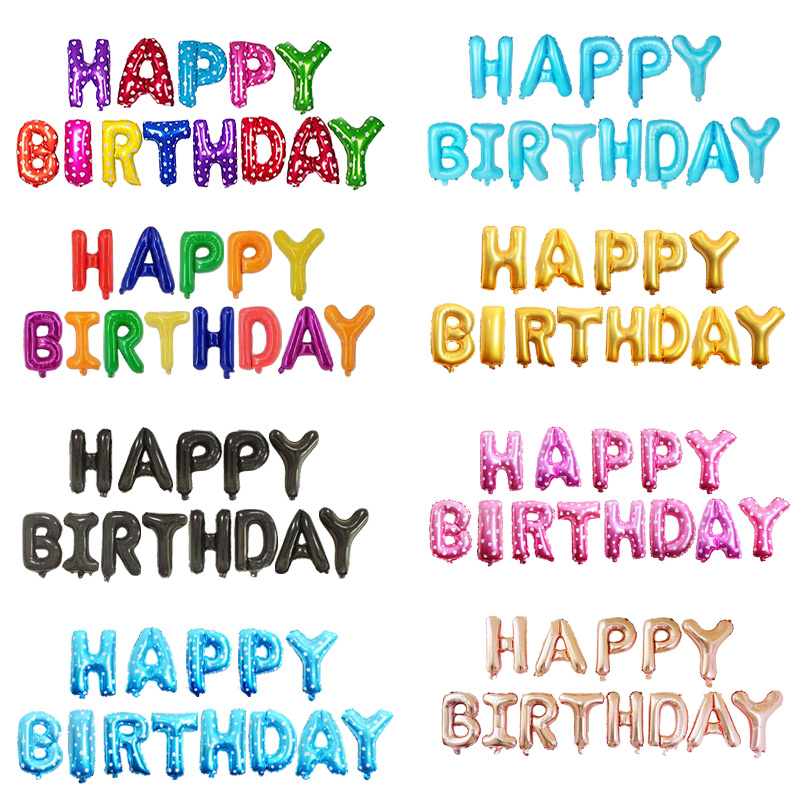

16 inch happy birthday rose gold air letters alphabet foil balloon for birthday party decoration kids baby shower balls
