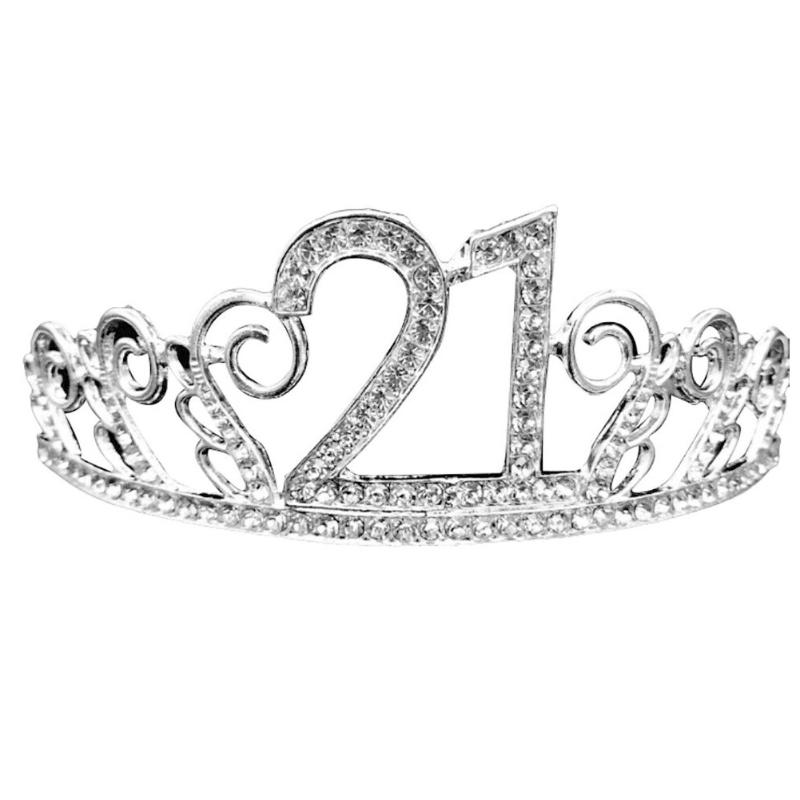 

Siliver Color Number Crown Cake Topper Decoration Decorative Elegant Wedding Cake Princess Birthday Decoration Party Supplies