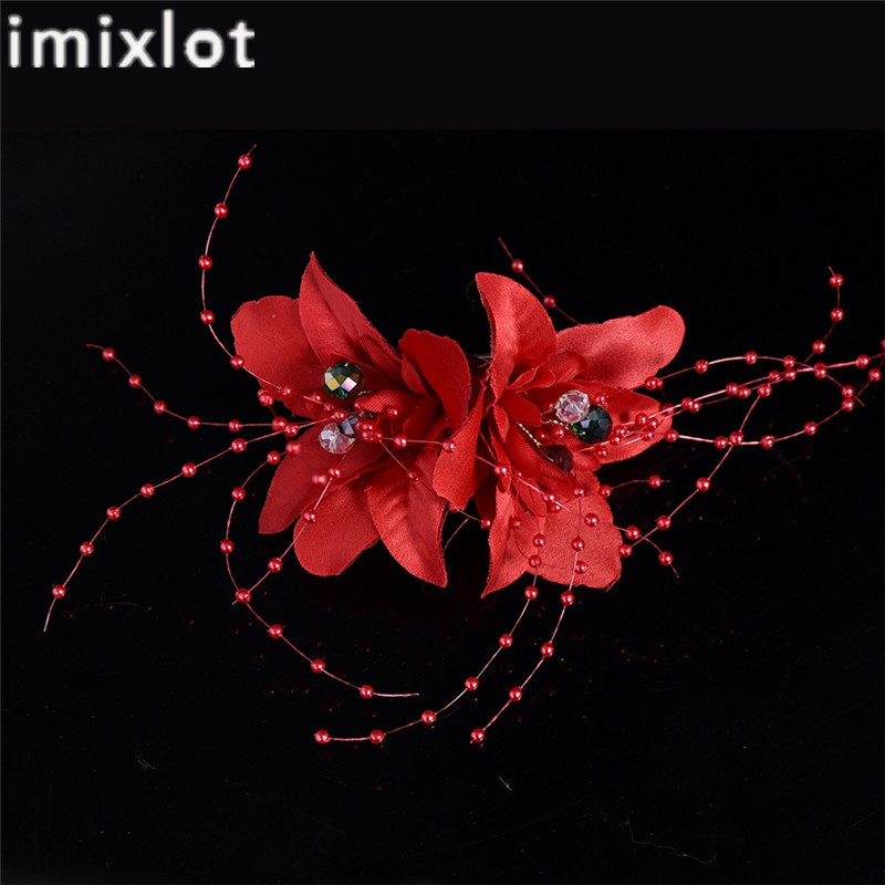 

imixlot Crystal Lily Flower Hair Accessories Girls Hair Clips Barrettes Trendy Headdress for Kids Gift