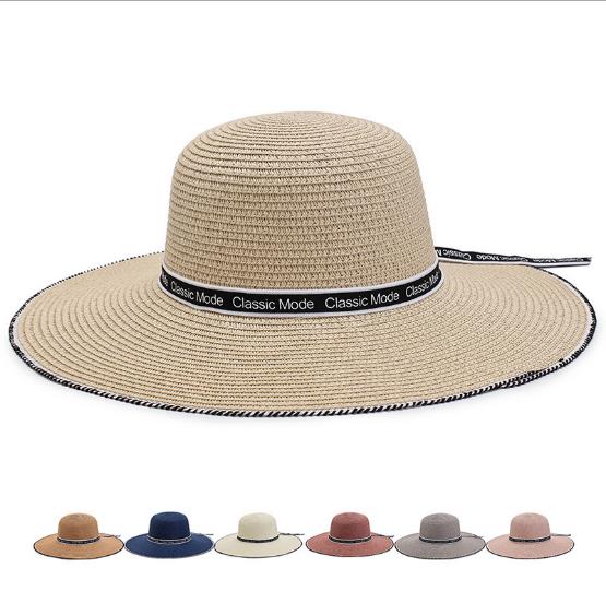 

summer straw hat women big wide brim beach hat sun foldable sun block UV protection panama bone chapeu feminino, White