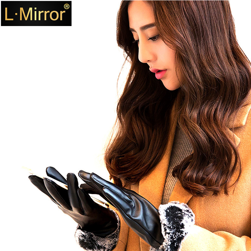 

L.Mirror 1Pair Women Polar Sport Couple Touch Screen Smartphone Gloves, Fleece Interior for Comt & Warmth, Universal Phones