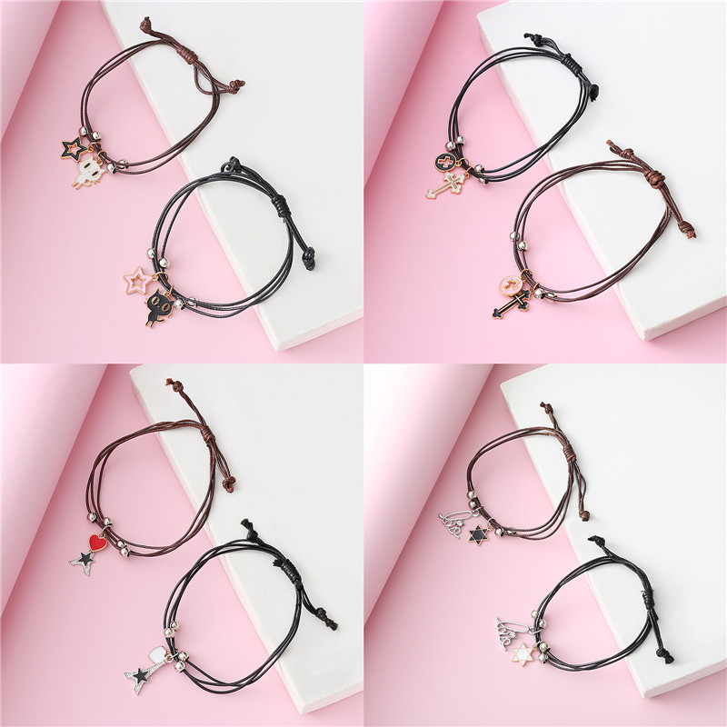 

Cartoon Bracelets 520 Tower Star Cross Pendant Bracelet for Women Rope Chain Bracelet Bangles Charms Bracelets DIY Women gift