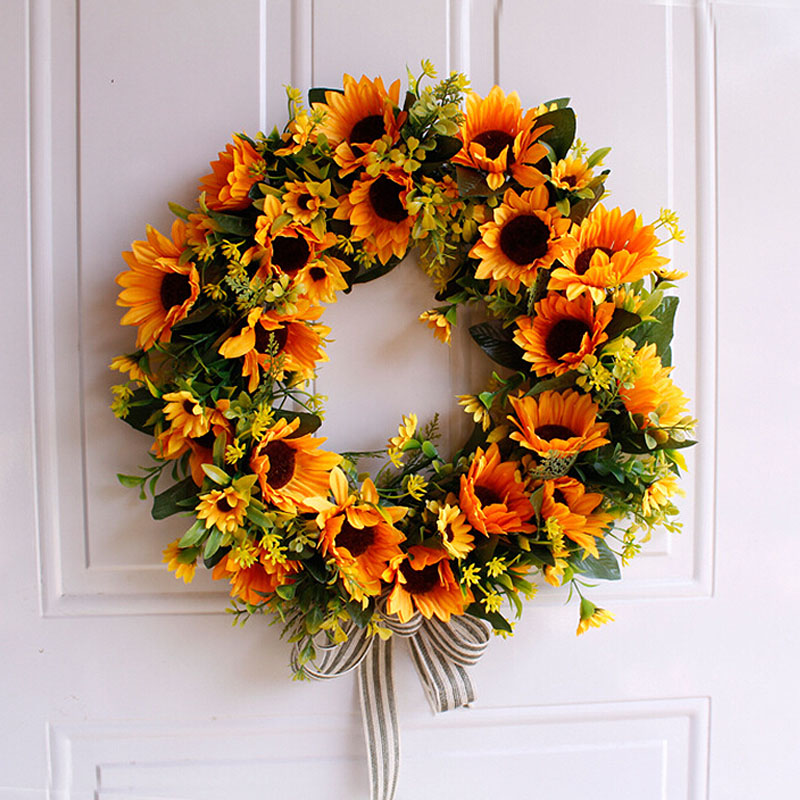 

Artificial Flowers Wreaths Silk Wearth Door Wall Hanging Artificial Garland For Wedding Party wedding Home Decoration, A4