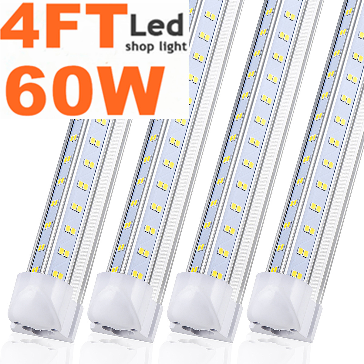 

V-Shaped 4ft 60W Cooler Door Led light bulbs T8 Integrated Led shop light SMD2835 double row led tubes AC85-277V