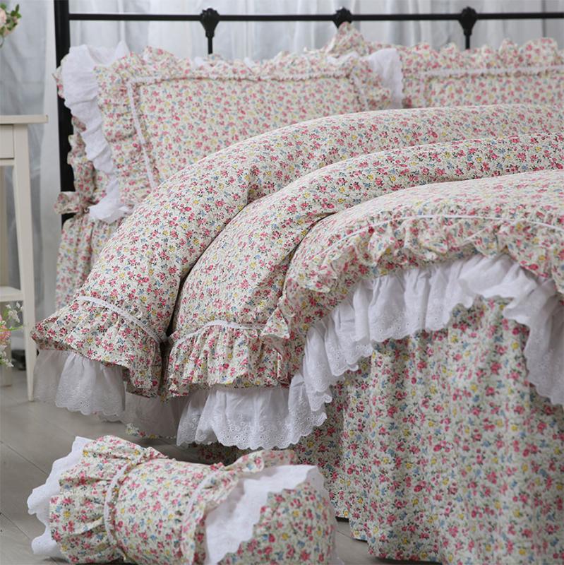 

Pastoral floral bedding set,  full queen king cotton classic single double home textile bedspread pillow case quilt cover, Picture color