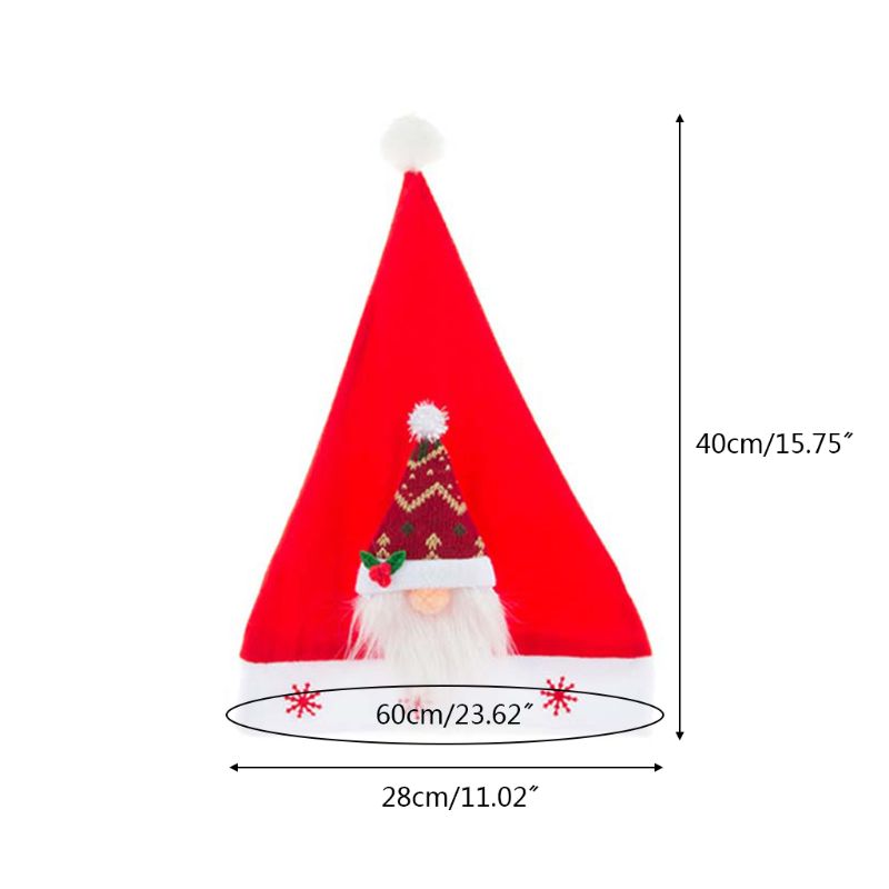 

Christmas Swedish Gnome Santa Doll Hat Unisex Cap for Holiday Party Home Decor 94PF