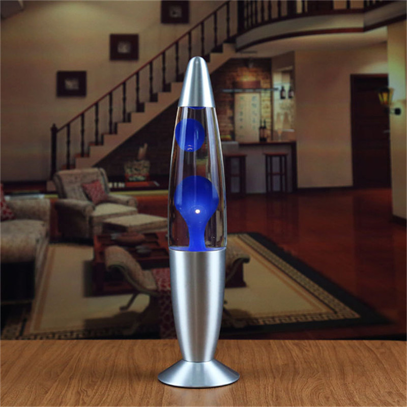 Hot Glass hookah beautiful design silver base lava lamp 13 inch high wax creative home decoration romantic-image-569652588