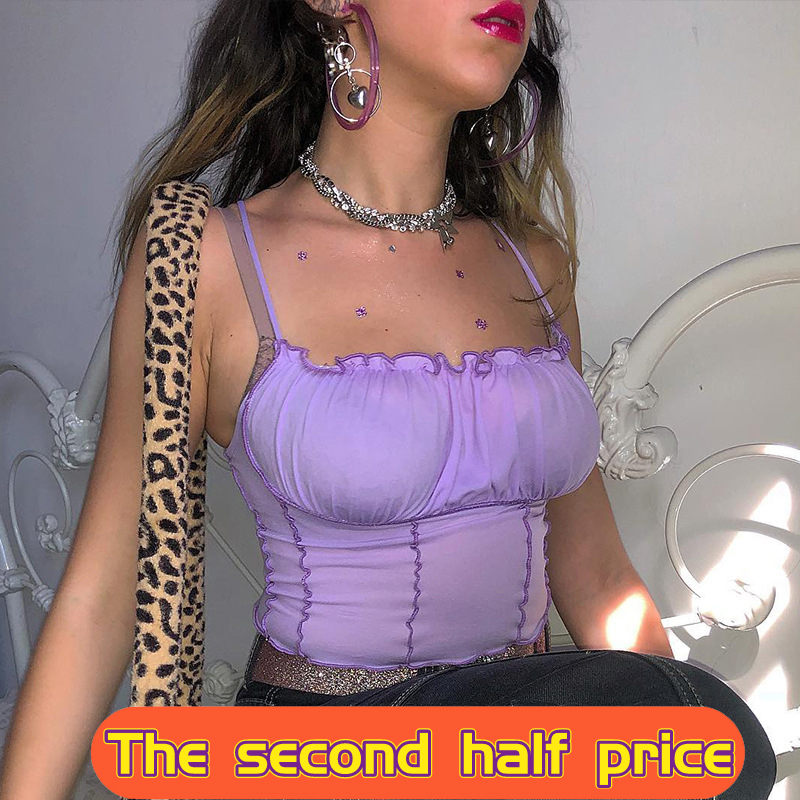 

Women Short Sexy Club Pink Camis Summer The Second Half Price Female Sleeveless Strapless Party Beach Crop Femme Streetwear Tops