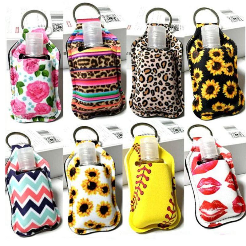 

Hot 1pc 30ml Hand Sanitizer Keychain Holders Travel Bottle Refillable Containers Flip Cap Reusable Bottles With Keychain Carrier, 5 pcs