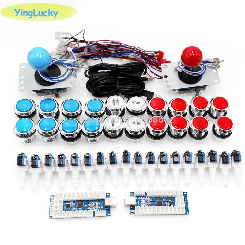 

Free shipping joystick kit ps3 zero-delay encoder + LED button + joystick suitable for fighting the Xbox Raspberry Pi 3b arcade