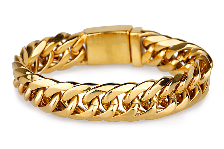 

Korean version of the new jewelry gold color men's bracelet 316L Stainless steel