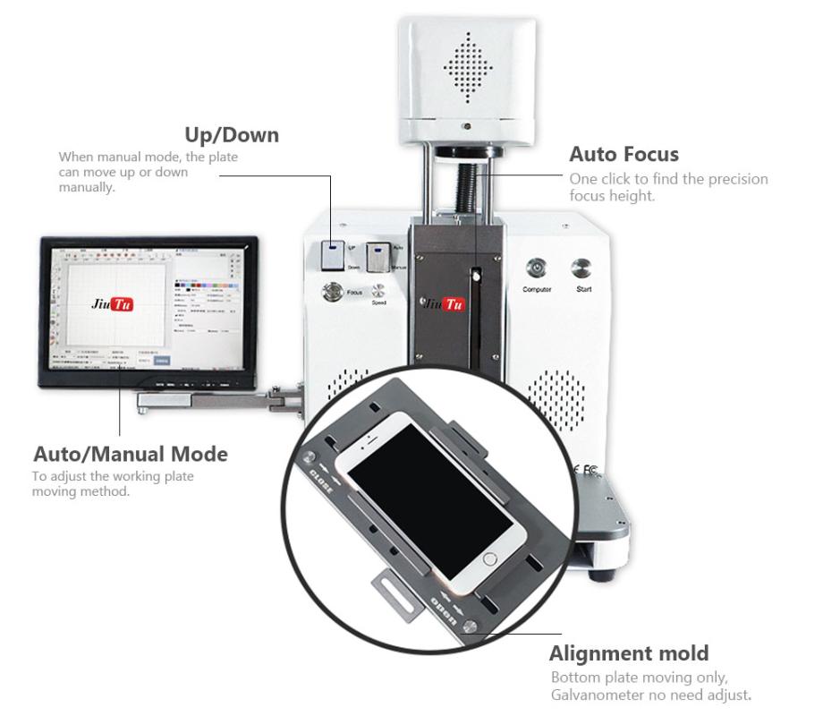 

Fiber Laser Back Glass Separating Machine For 11Pro Max XS XR 8G 8P Back Cover LCD Frame Removing Logo Engraving