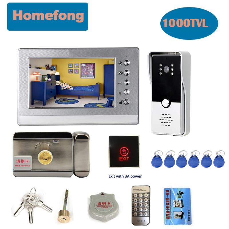 

Homefong 7 Inch Video Door Phone Doorbell with Camera Home Intercom System Unlock Talk Waterproof