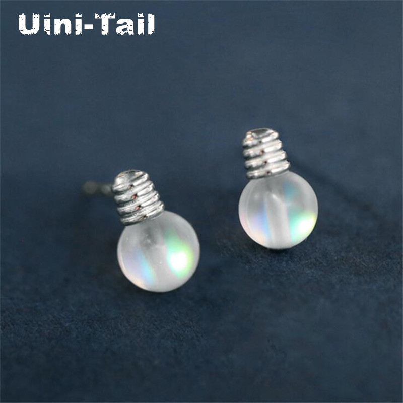 

Uini-Tail hot new 925 sterling silver simple sweet cute color bulb earrings temperament compact creative high quality jewelry
