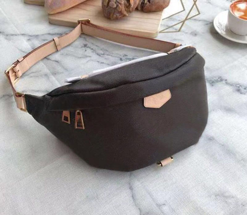 

M43644 Best quality Real Leather BUMBAG Waistpacks Women Belt bag Fashion zipper Crossbody Bag Men Sports Waist Bags Date code