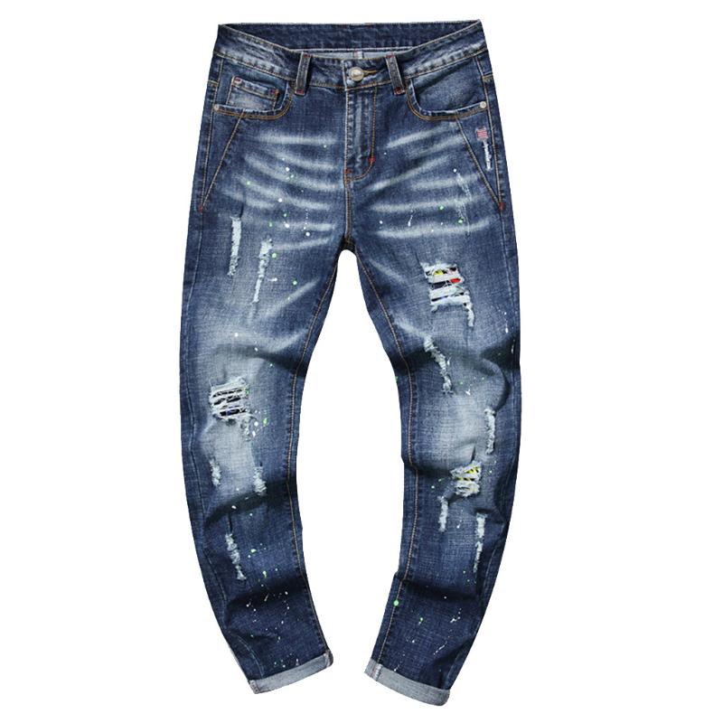 

Full Length Chinos Trousers For Men Camo Cargo Pants Men Cotton Sweatpants Pants sprin casual denim jeans G3, Blue