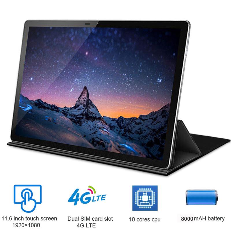 

Google play store android 2 in 1 Tablet with keyboard 11.6 inch 4G Tablet GPS Gaming MT6797 10 cores dual camera 13MP 1920*1080, Black