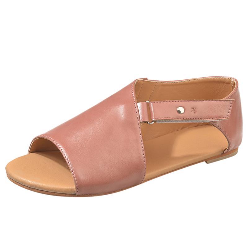 

Sagace Women Sandals Flat Summer 2020 New Roman Fish Mouth Flat Bottom Beach Breathable Sandals Comfortable Females Shoes, Black