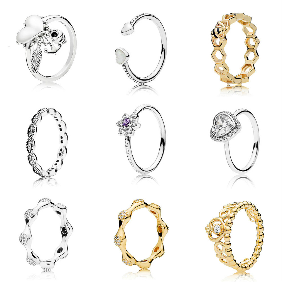 

New 100% 925 Sterling Silver Ring 197187 191045EN23 167116EN16 190923CZ 190990ACZ 190929CZ 197295CZ 167295CZ Gift