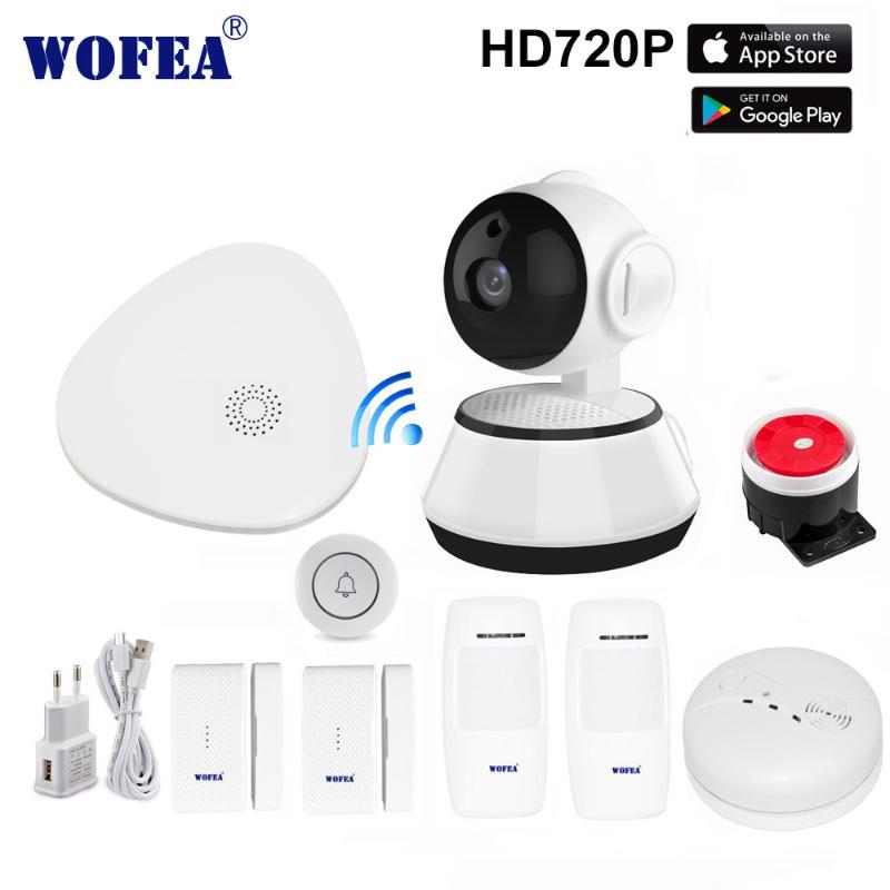 

wofea wifi camera alarm system smart home wifi gataway v10 APP & phone call security kits