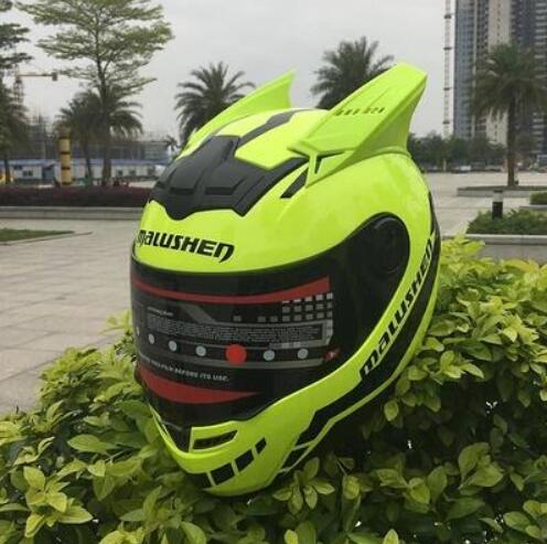 

New malushen motorcycle helmet full face helmet four seasons men and women with corner decoration anti-fall, Multi