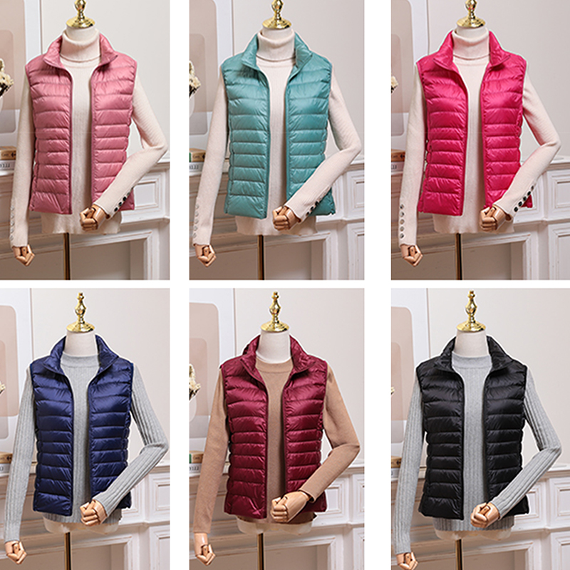 

Winter women's Down Vest Fashion Female Sleeveless Coat Ladies Jacket Vest Warm Down Jacket Plus Size for Women Jackets, Pink