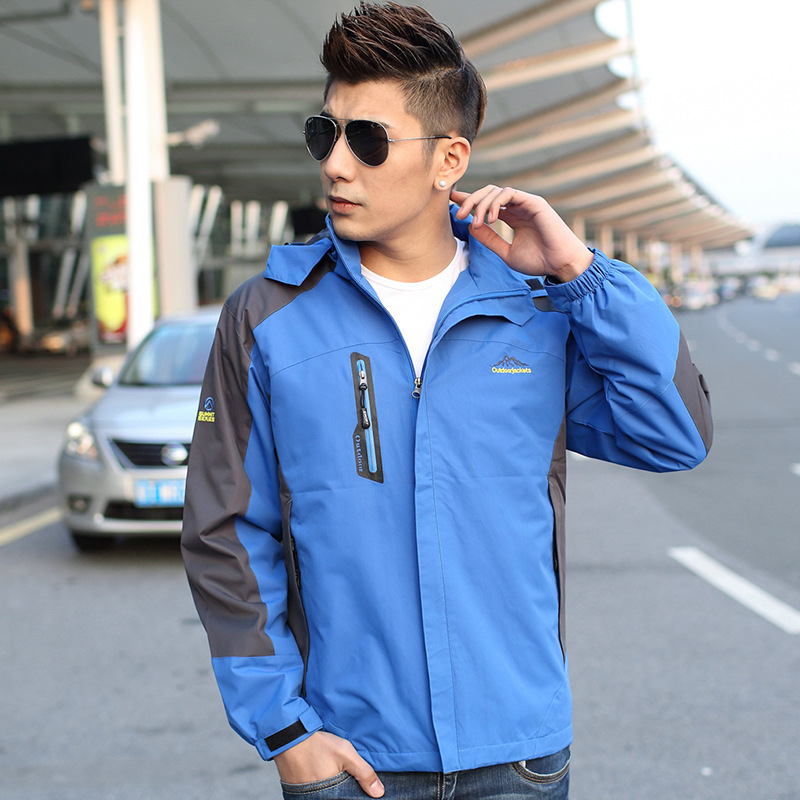 

Men's Autumn Winter Outdoor Breathable Softshell Camping Hiking Jacket Male Fleece Hooded Thermal Fishing Skiing Coat, As show