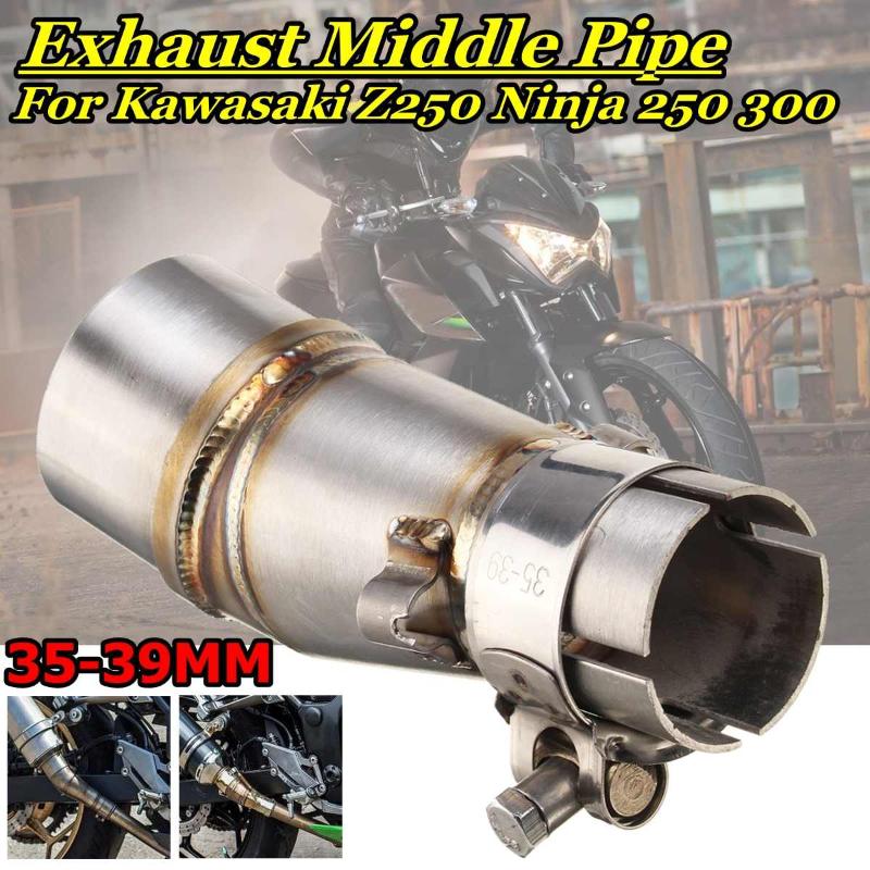 

Motorcycle Exhaust Middle Pipe Muffler Link Escape Exhaust Adapter For Z250 Ninja 250 300 2013-2020 250CC 300CC Z300