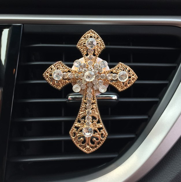 

Crystal Cross Car Perfume Crux Car Decor aromatherapy Ornament Auto Accessorie Car Interior