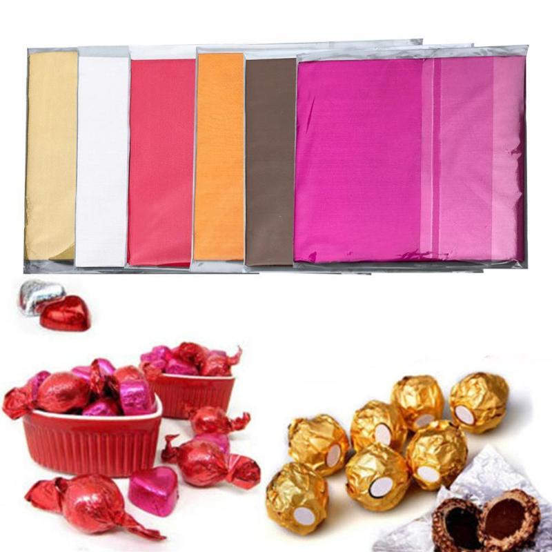 

100Pcs New Style Square Candy Package Sweets Chocolate Foil Paper Wrappers Confectionary Christmas Party Festival Decoration