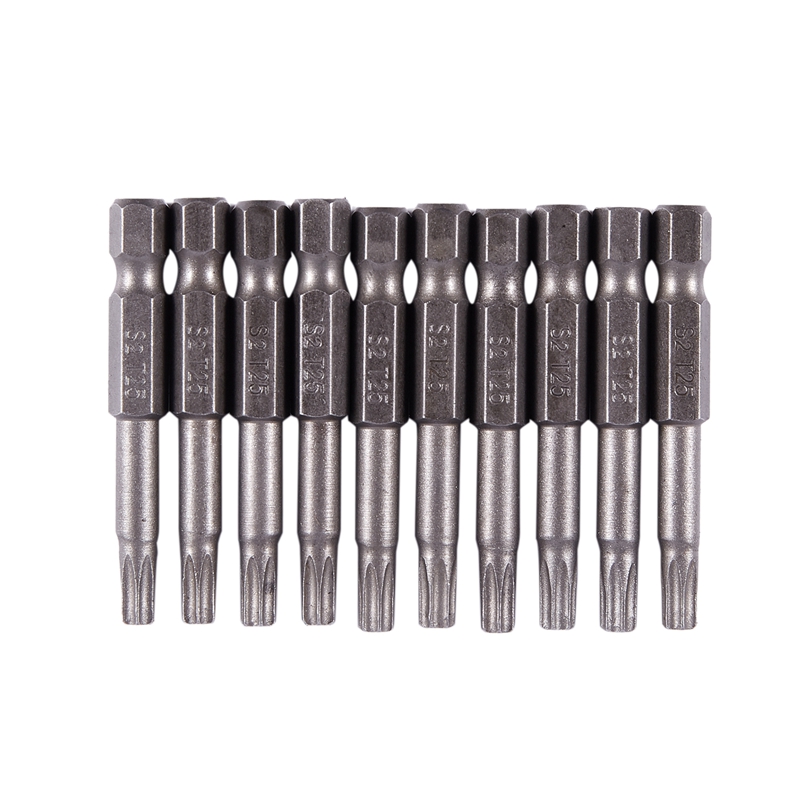 

Hardware Part Magnetic 4x50mm T25 Type Torx Screwdriver Bit 10 Pcs