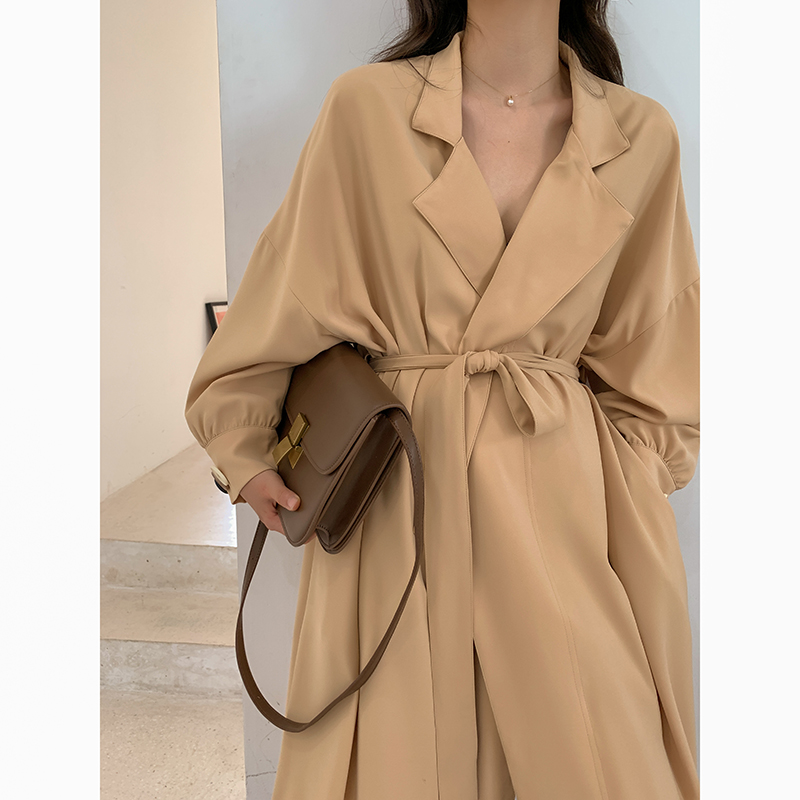 

2020 Autumn New High Fashion Trench Coat With Belt Classic Oversize Waterproof Raincoat Loose Outerwear High Quality, Camel