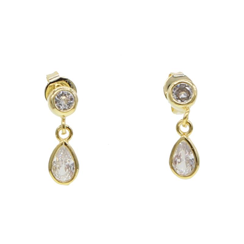 

delicate minimal jewelry round tear drop cz charm geometric women cute sweet earring
